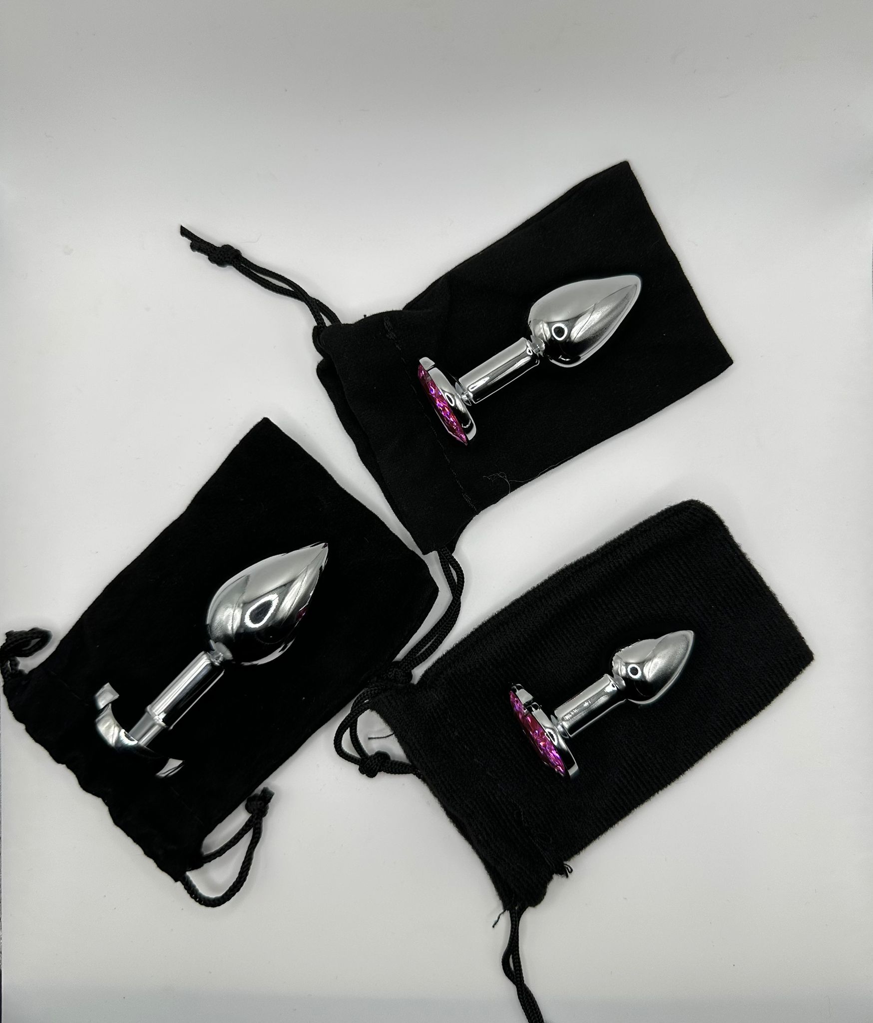 Pack Plug Anal ACIER INOXYDABLE — 3 Tailles avec Pierre Décorative – Image 3