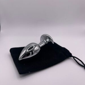Plug Anal Inox — Acier Inoxydable Pierre Bleu -Rouge