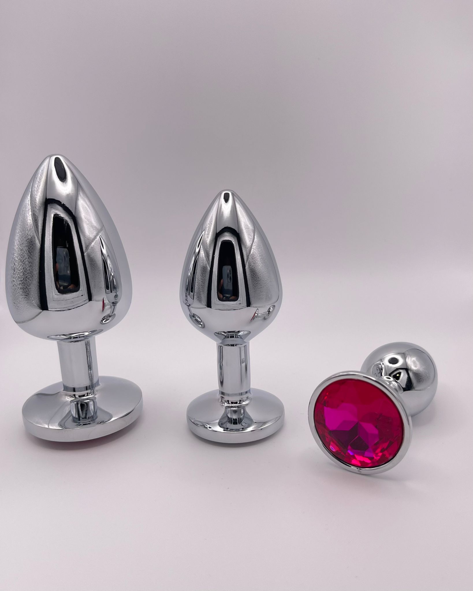 Pack Plug Anal ACIER INOXYDABLE — 3 Tailles avec Pierre Décorative – Image 2