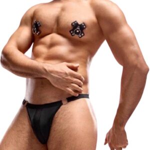 Jockstrap Noir Semi-Transparent + Pasties Poitrine Rivets